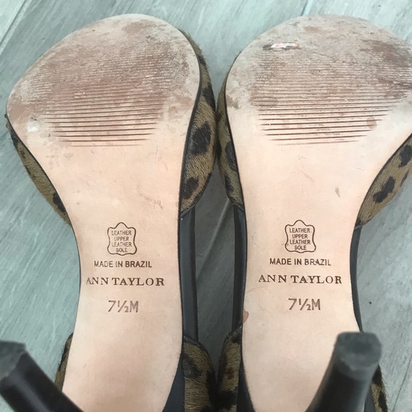 Ann Taylor Animal Print High Heels Peep Toe - Picture 5 of 5